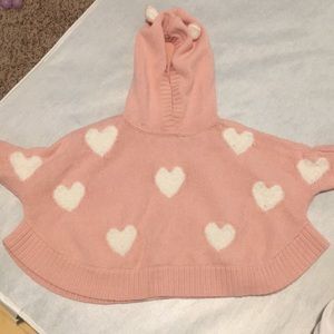 Toddler heart sweater poncho
